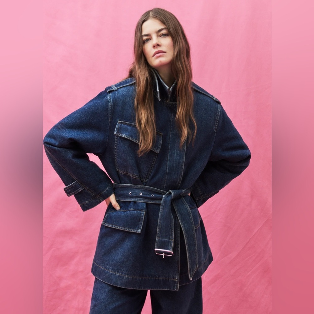 Free People Closed Denim Trench Jacket NWT